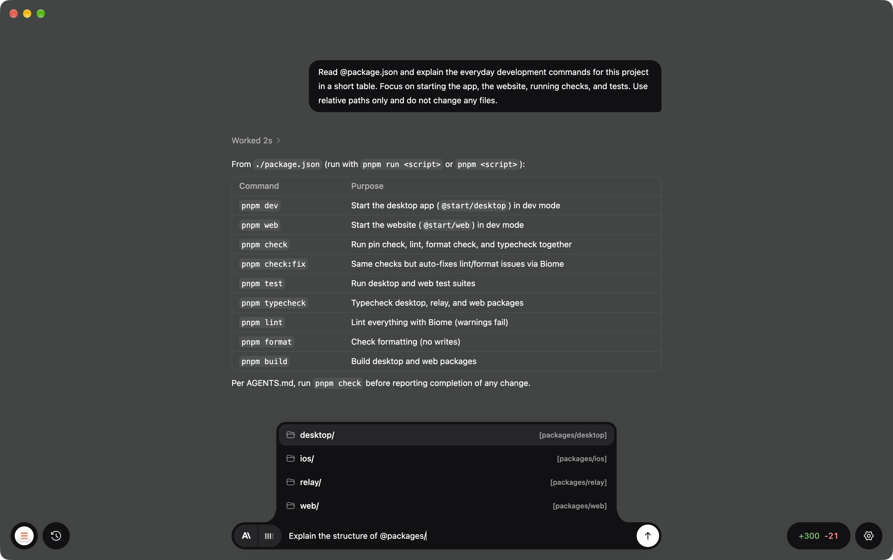 Attaching project files from the composer in dark mode